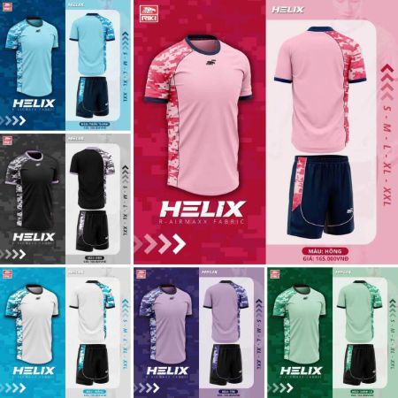 Bộ quần áo bóng đá Riki Helix màu Đen
