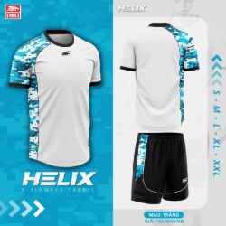 Bộ quần áo bóng đá Riki Helix màu Trắng
